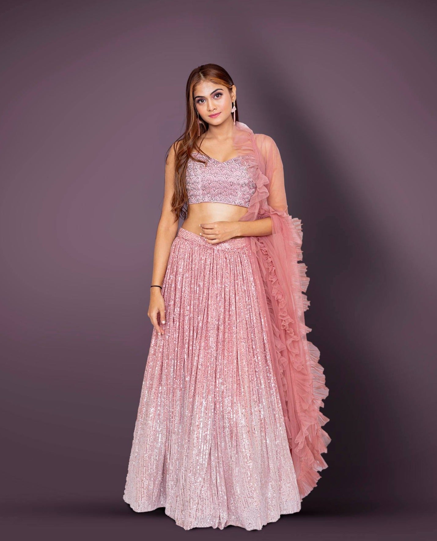 Buy Silver Net Embroidered Crystal Plunge V Neck Bridal Lehenga Set For  Women by Seema Gujral Online at Aza Fashions.