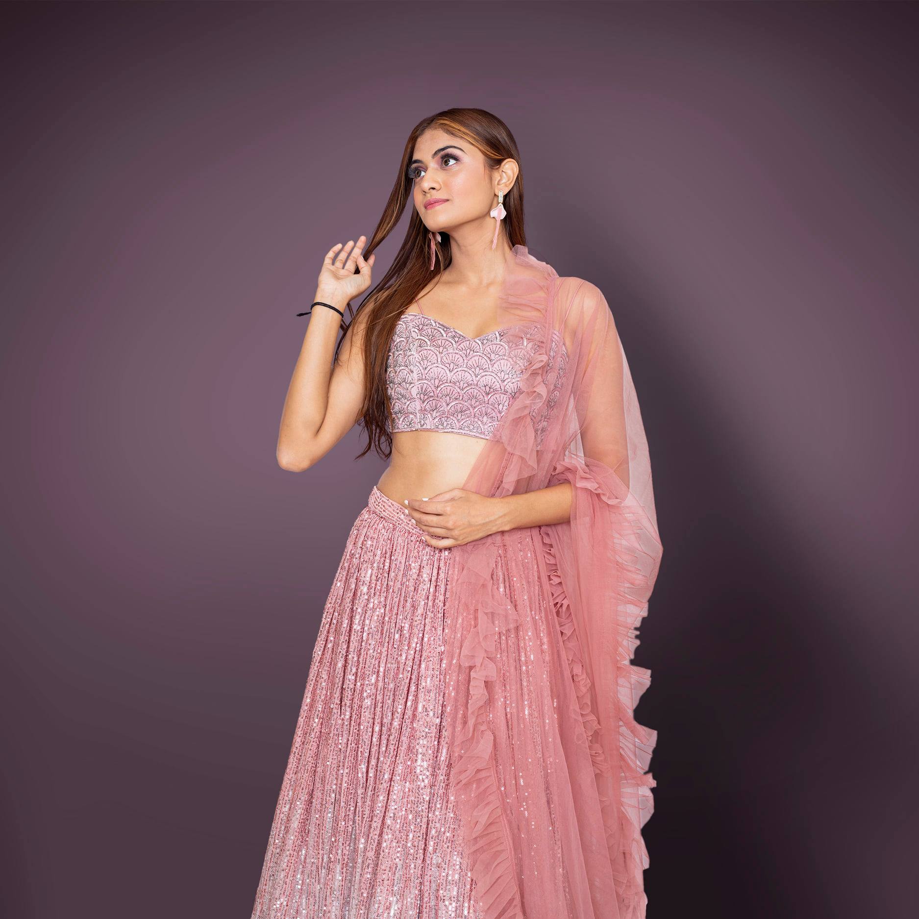 Pink and Silver Ombré Lehenga Bollywood | dubizzle