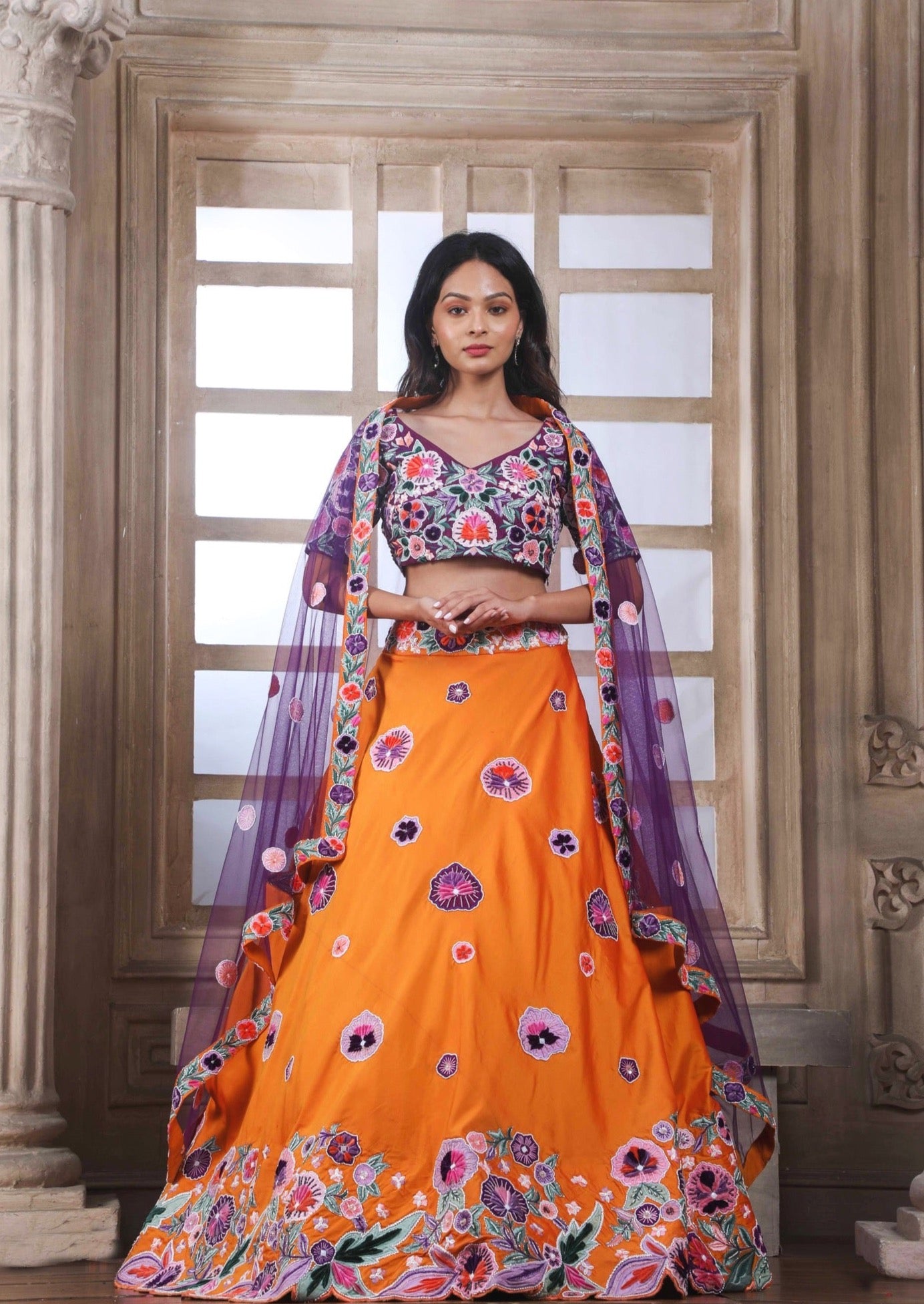 Buy Blue Pure Bhagalpuri Silk Rang Shyam Hayat Bridal Lehenga Set For Women  by Torani Online at Aza Fashions.