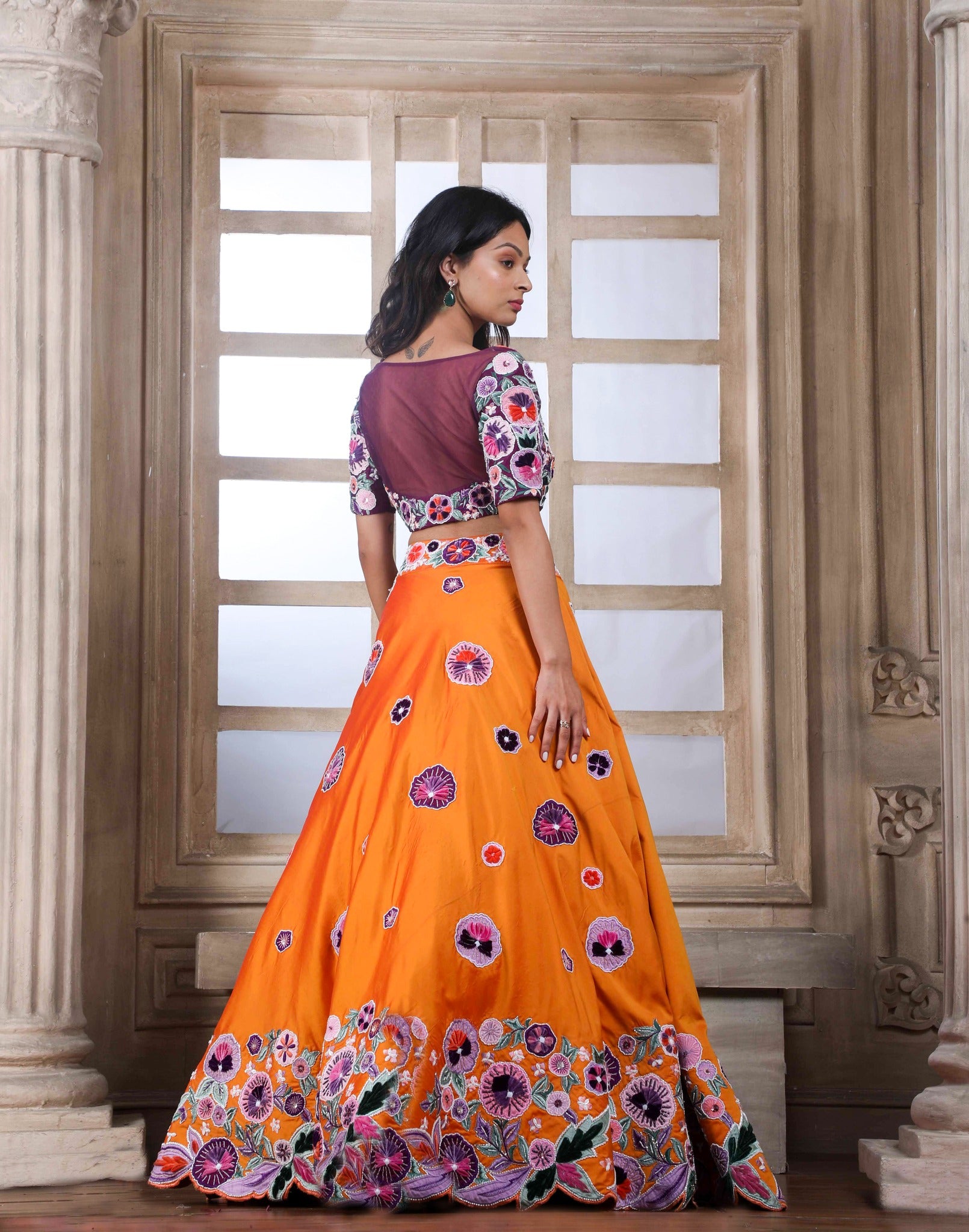 Orange Designer Lehenga Choli for Women Party Wear Bollywood Lengha  Sari,indian Wedding Wear Embroidered Custom Stitched Lehenga Dupatta - Etsy