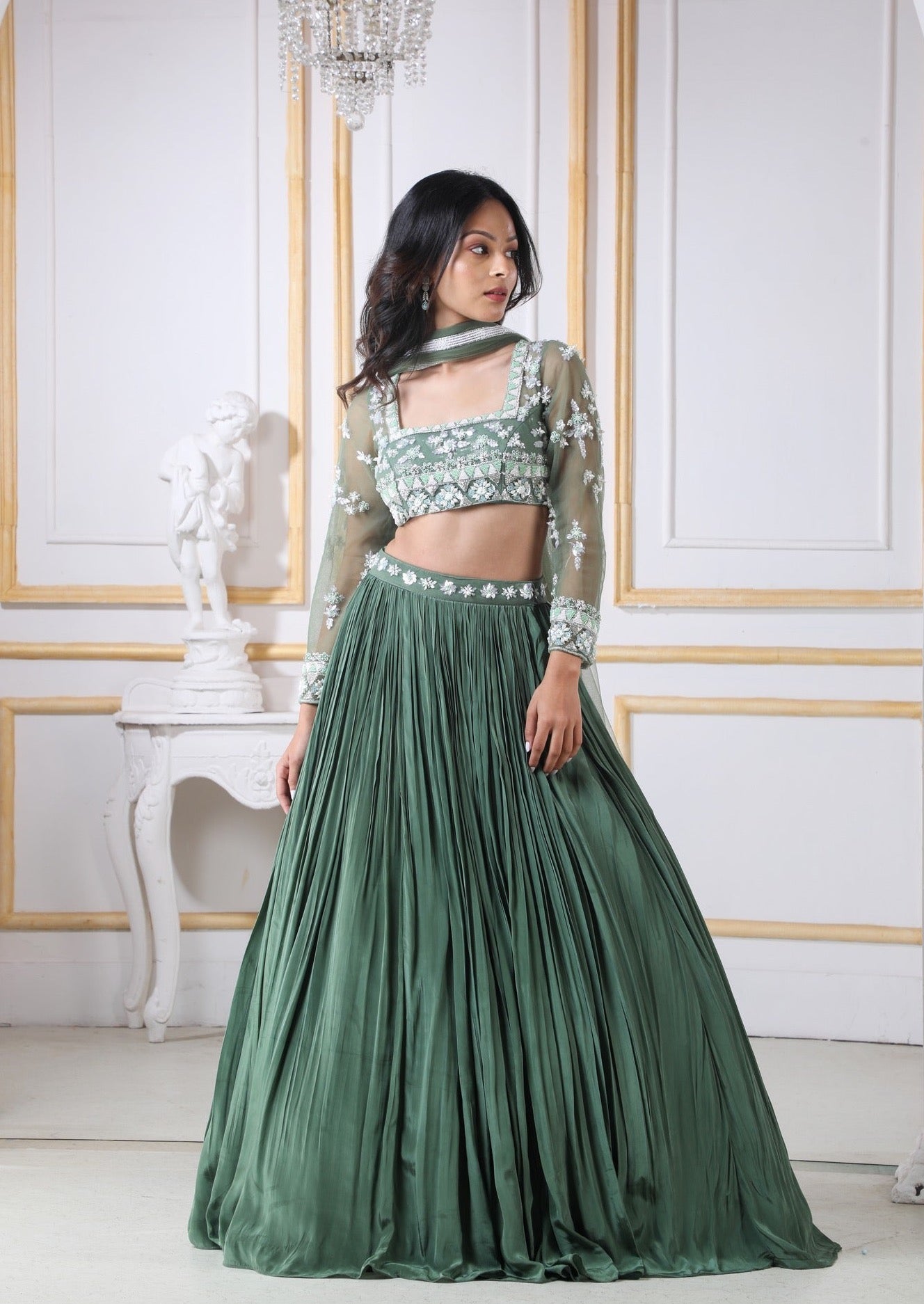 Buy Green Lehenga Choli Sets for Women by Zeelpin Online | Ajio.com