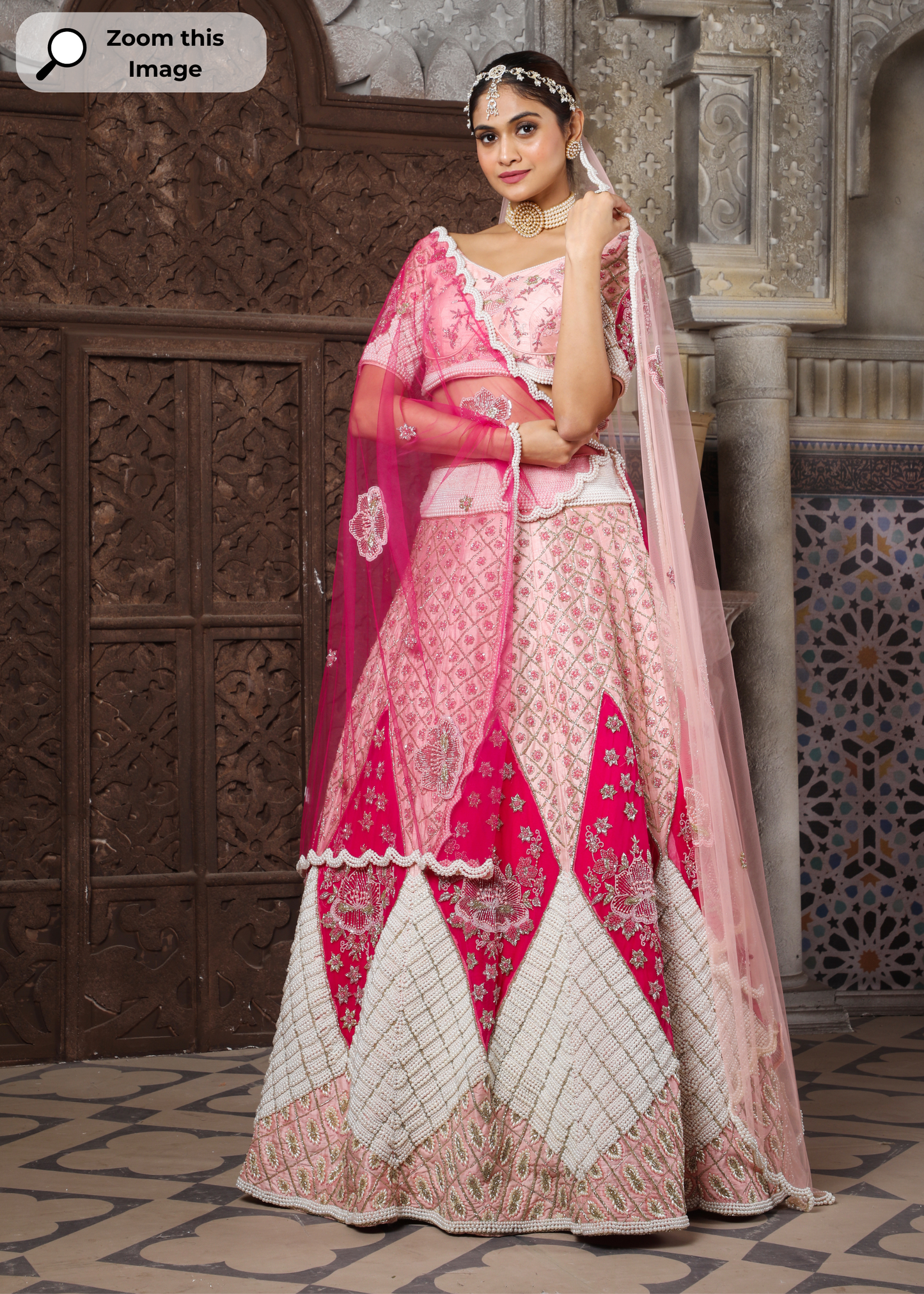 Lehenga Choli In Rawsilk With Heavy Handwork Of Pearl And Cutdana