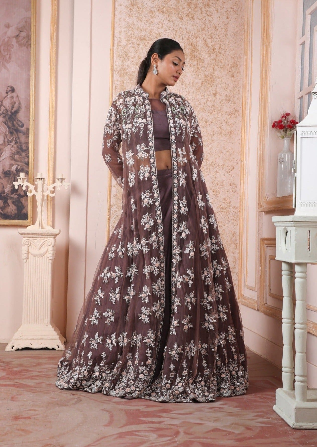 Handwork Embroidered Velvet Wedding Lehenga Choli | WC1920 | L201984 –  SANA'S